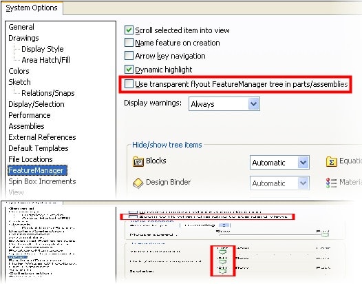 , SOLIDWORKS System Options Set to Optimal (MSWP#2)