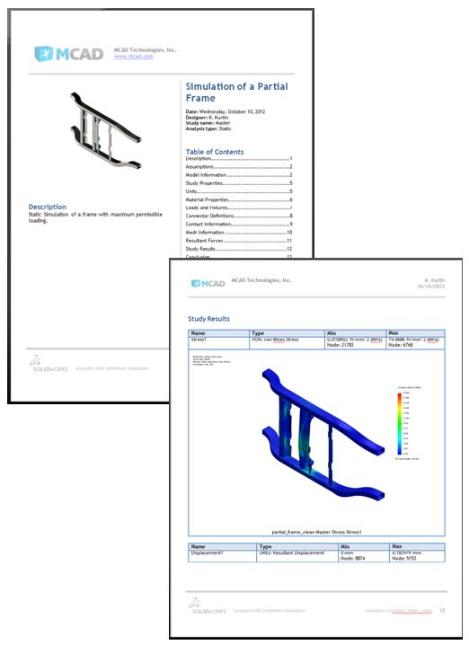 Simulation Report Pages