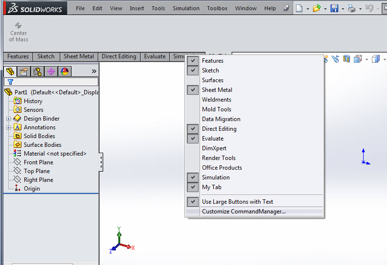 , Create your own custom CommandManager Tab