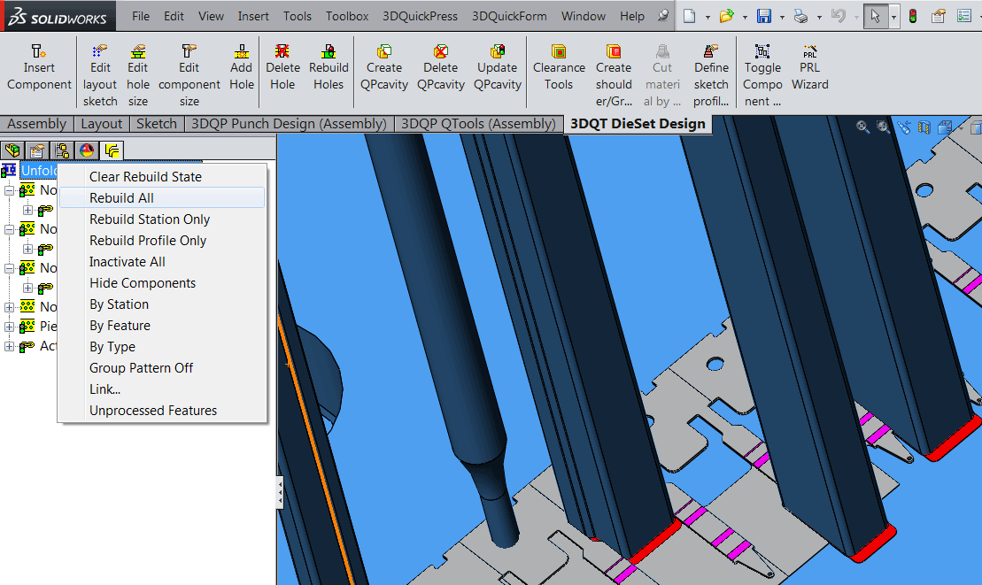 , How to update ECO changes to 3DQPress Punch Design inside SOLIDWORKS