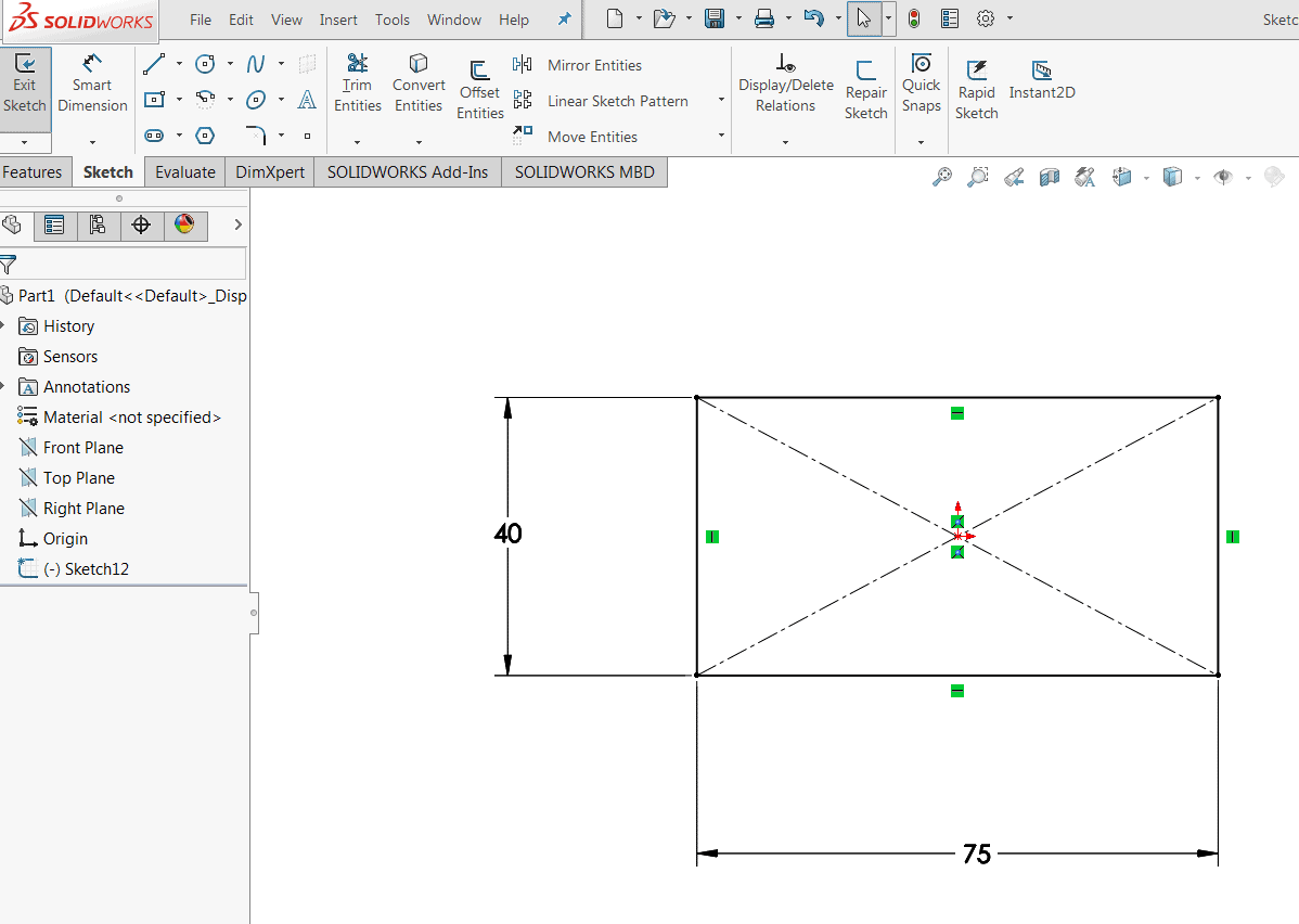 , SOLIDWORKS: Adding Dimensions When Creating Profile Geometry