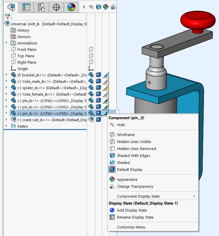 , Navigating your SOLIDWORKS Display Pane