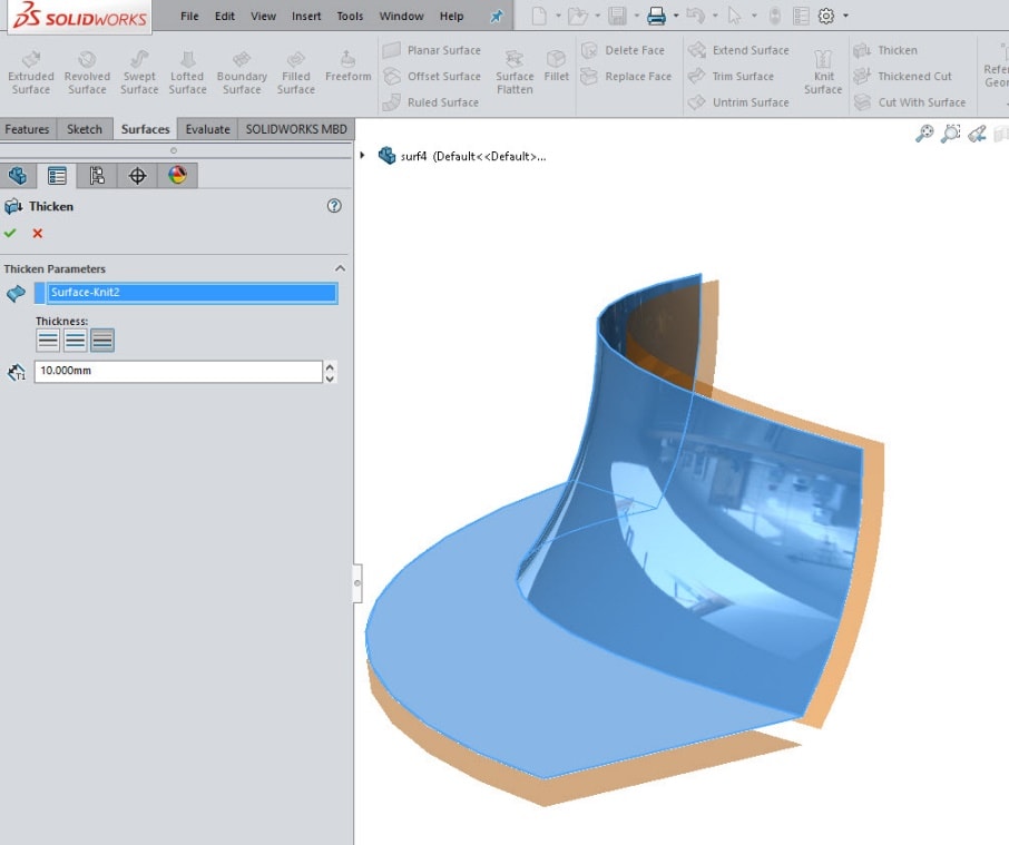 , Chamfering Surfaces in SOLIDWORKS