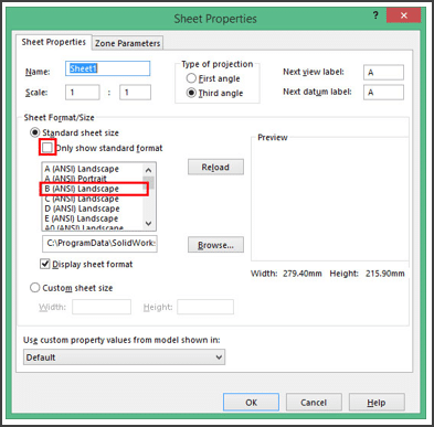 solidworks drawing template