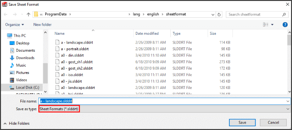 solidworks drawing template