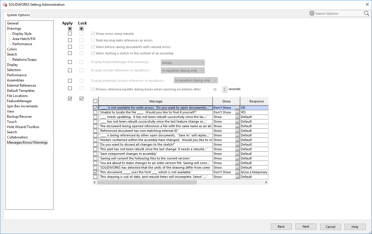 , SOLIDWORKS 2018 What’s New – Controlling Dismissed Messages – #SW2018