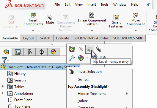 , SOLIDWORKS 2018 What’s New – Changing the Transparency of an Assembly or Multibody Part – #SW2018