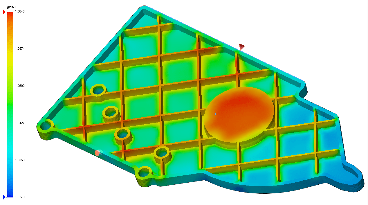 , SOLIDWORKS 2018 What’s New – Plastics – Density Results at End of Pack Analysis – #SW2018