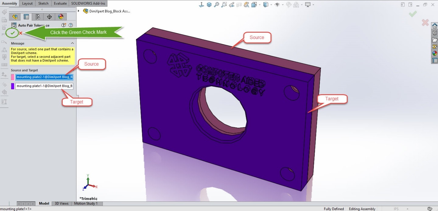 , SOLIDWORKS 2018 What’s New – Automatic Generation of DimXpert Annotations for Fastener Assemblies – #SW2018