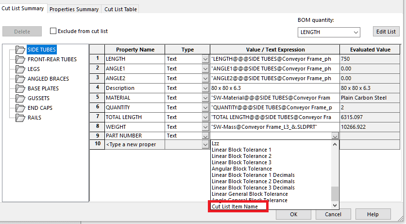 , SOLIDWORKS 2018 What’s New – Linking a Cut List Folder to a Custom Property – #SW2018