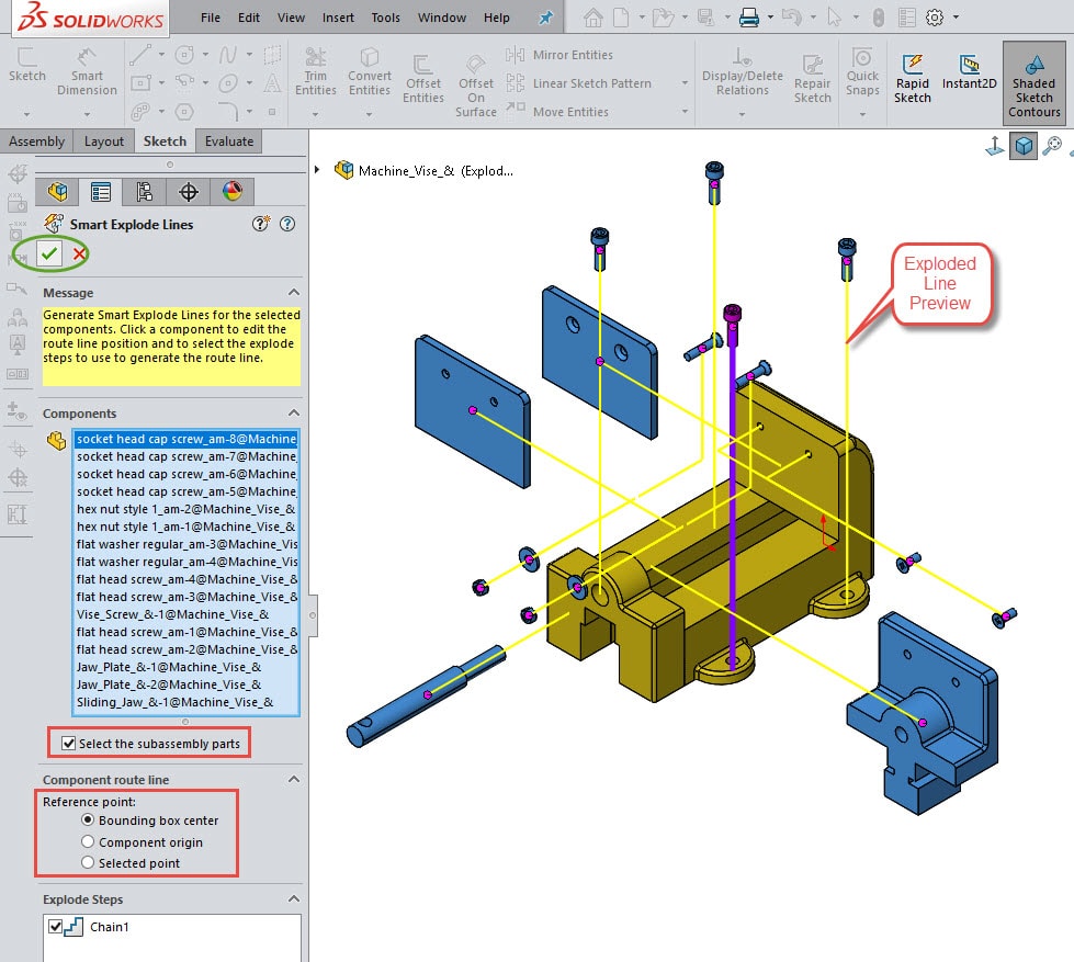 , SOLIDWORKS 2018 What’s New – Smart Explode Lines – #SW2018