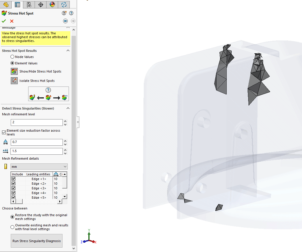 , SOLIDWORKS 2018 What’s New – Mesh Refinement For Stress Singularities – #SW2018