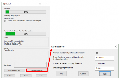 SOlIDWORKS Simulation FFEPlus Solver Iteration Settings