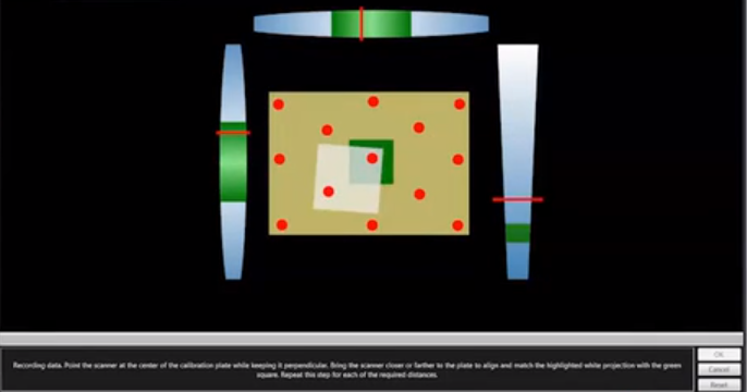 GO!SCAN Scanner Calibration visual in VXElements software