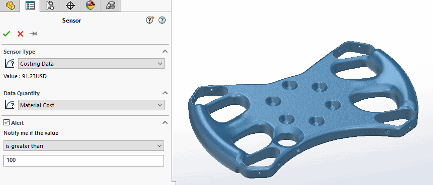 , Sensors in SOLIDWORKS