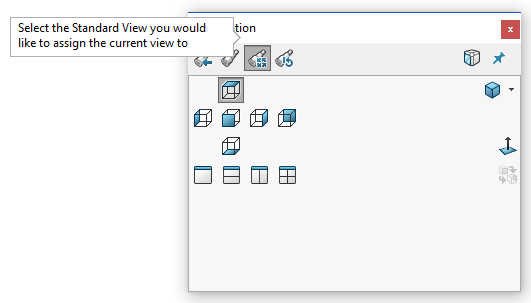 solidworks updating standard views in orientation dialog box