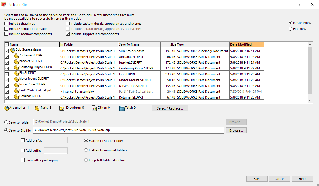 SOLIDWORKS Pack and Go