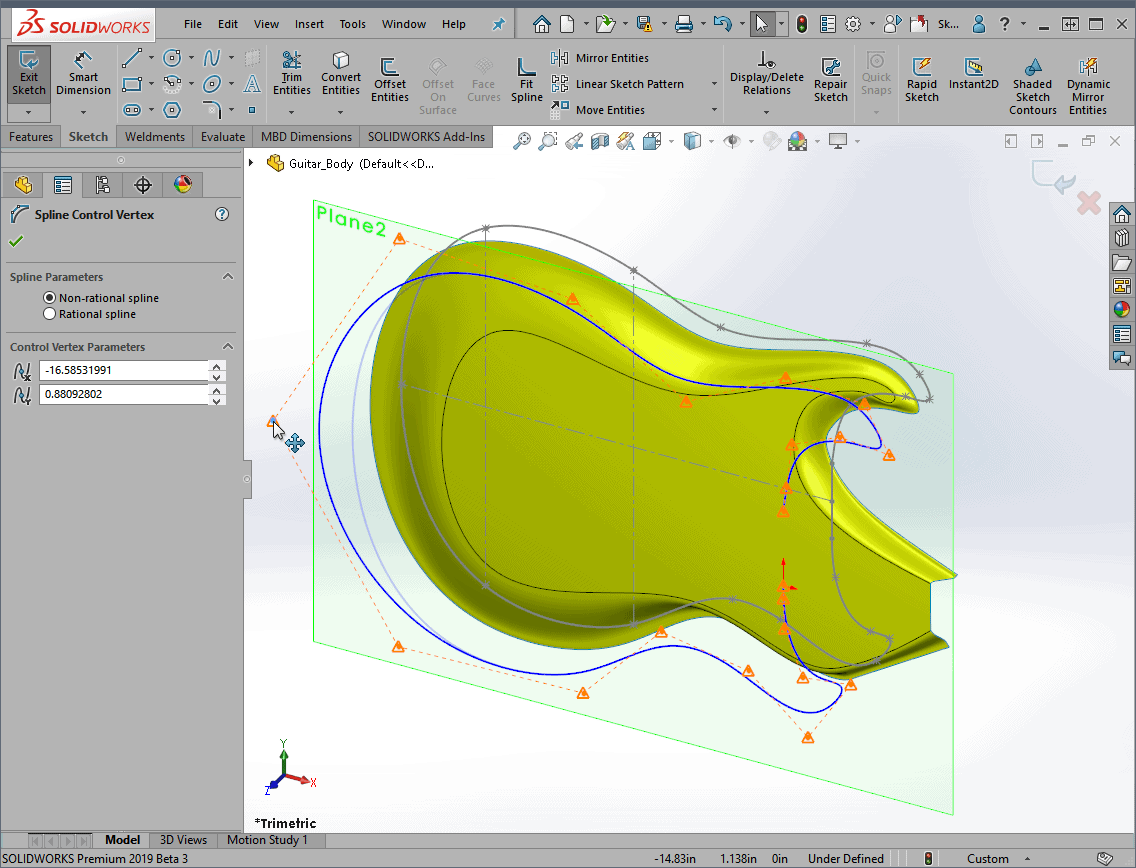 , SOLIDWORKS 2019 What’s New – Editing Generic Splines – #SW2019