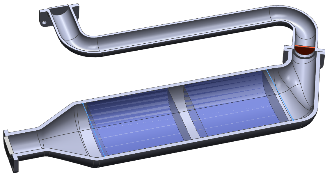 SOLIDWORKS Flow Simulation of catalytic converter