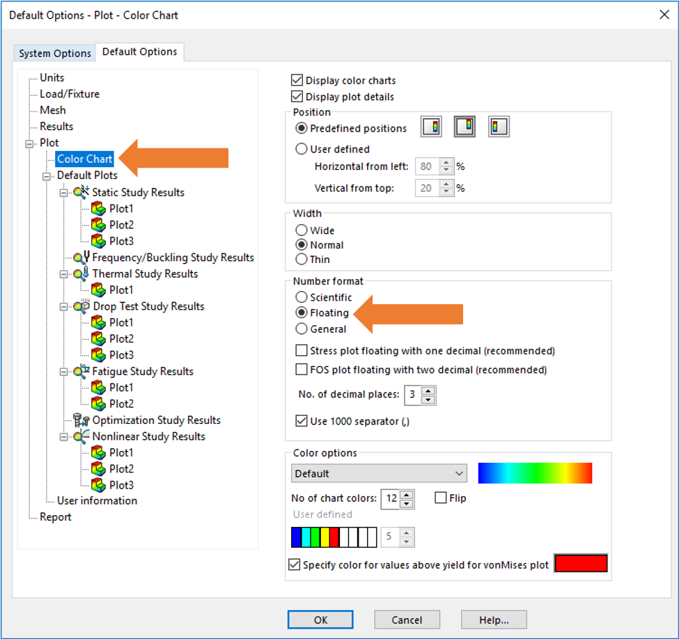 changing units in solidworks simulation settings