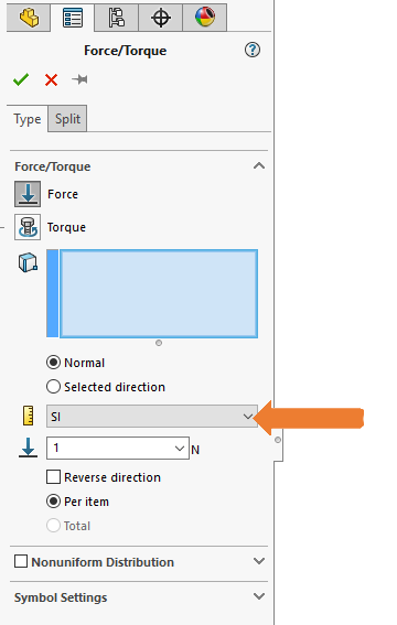 selecting units solidworks simulation