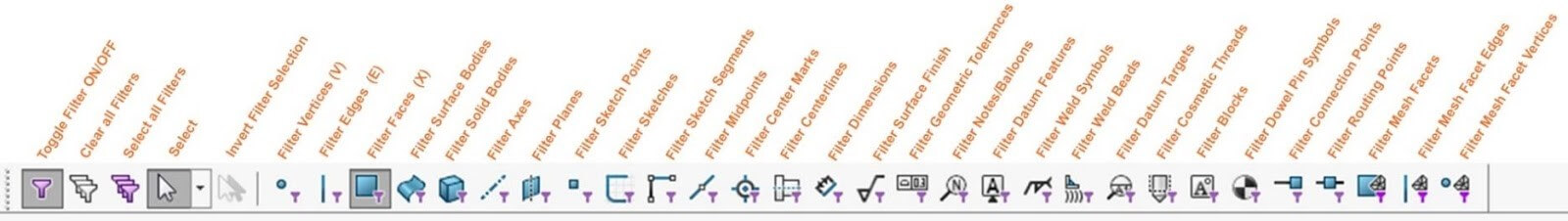 solidworks selection tools filters