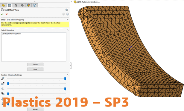 , SOLIDWORKS 2020 What’s New – Plastics &#8211; Enhanced Solid Mesh (Auto) Workflow