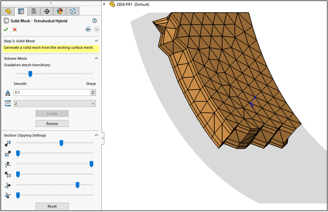 , SOLIDWORKS 2020 What’s New – Plastics &#8211; Enhanced Solid Mesh (Auto) Workflow