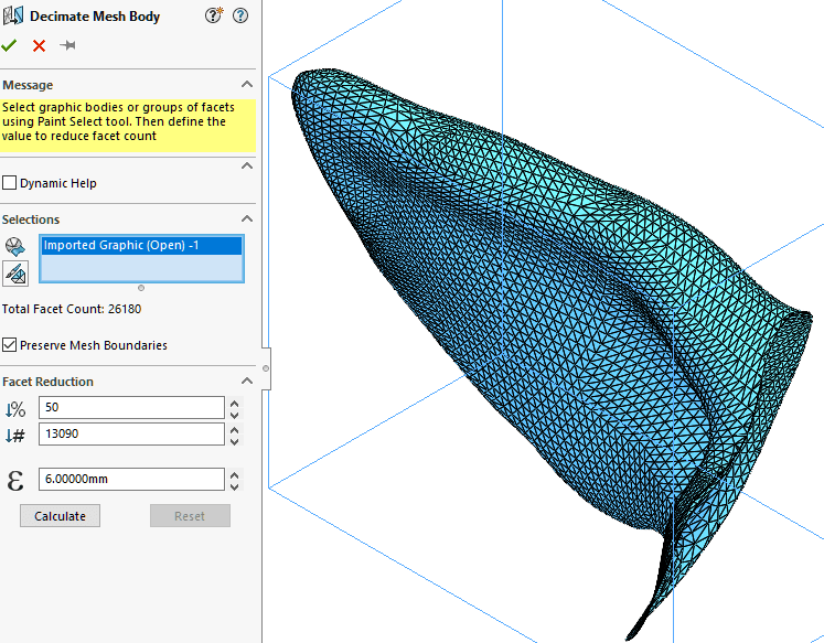 , SOLIDWORKS 2020 What’s New – Using the Decimate Mesh Tool