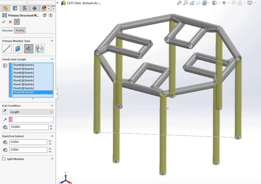 , SOLIDWORKS 2020 What’s New – Structure Systems – Point and Length Members