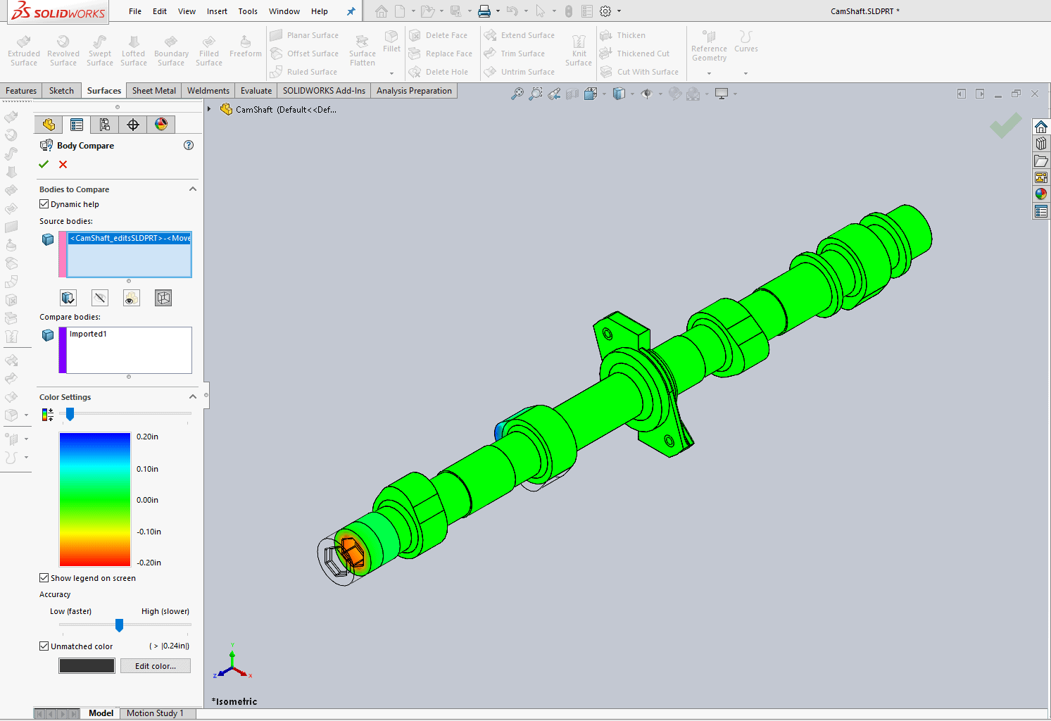 , SOLIDWORKS 2020 What’s New – Body Compare