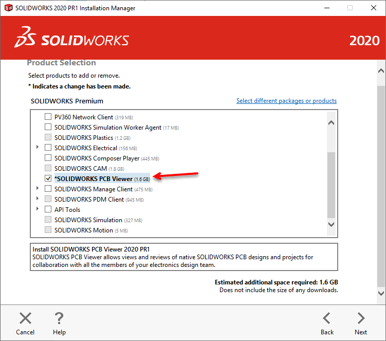 Select the SOLIDWORKS PCB Viewer