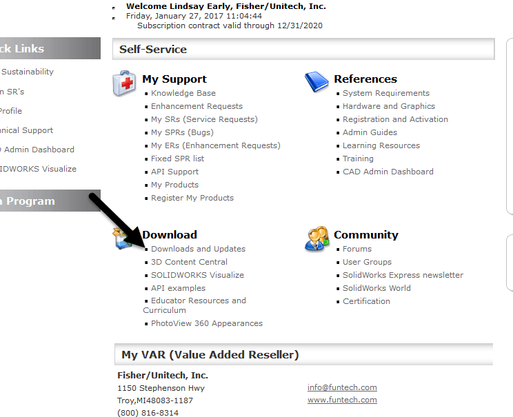 upgrade solidworks version portal