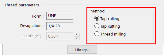  Hole Parameters Dialogue box SOLIDWORKS CAM 