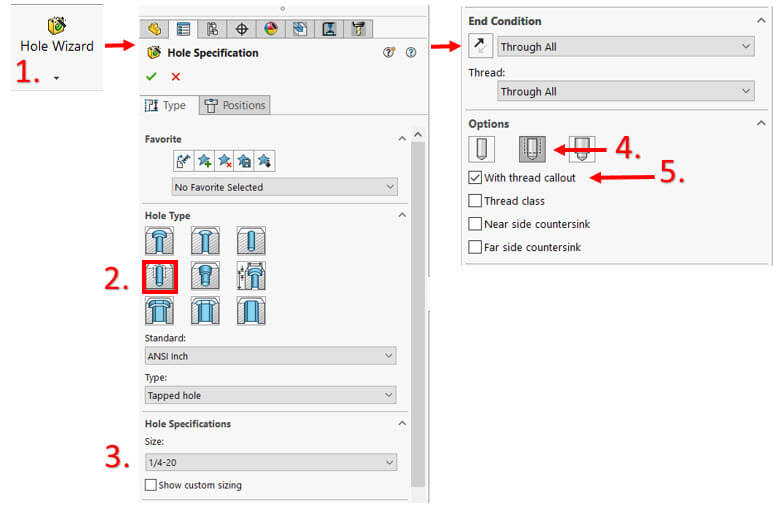 program tapped hole SOLIDWORKS CAM 