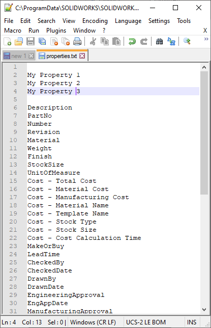 , Customizing your Custom Properties list