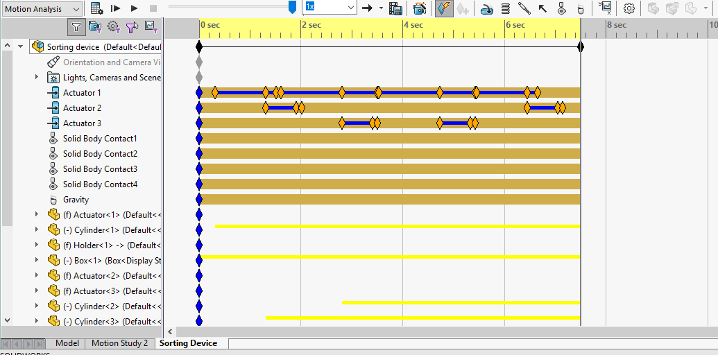 Time based motion setup