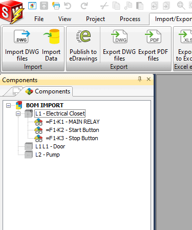 , Solidworks Electrical: Import a BOM to start a project