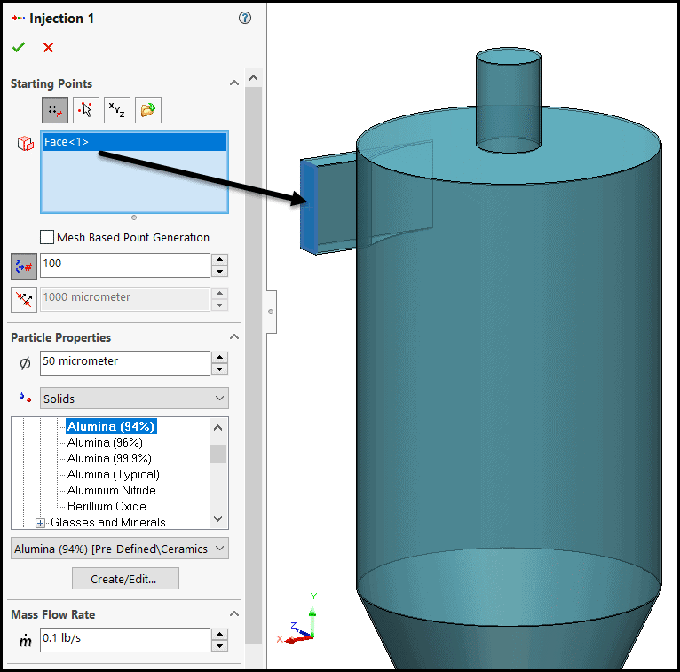 , Particle Separation using SOLIDWORKS Flow Simulation