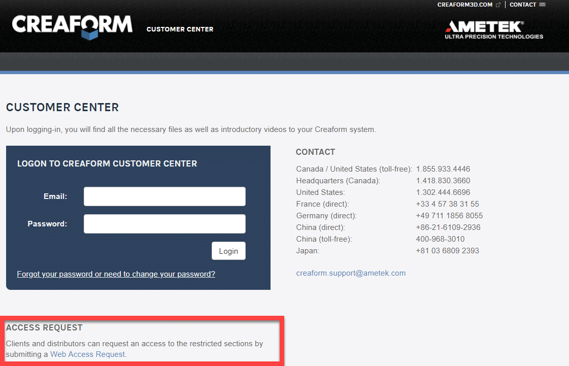 , Create a CREAFORM Customer account