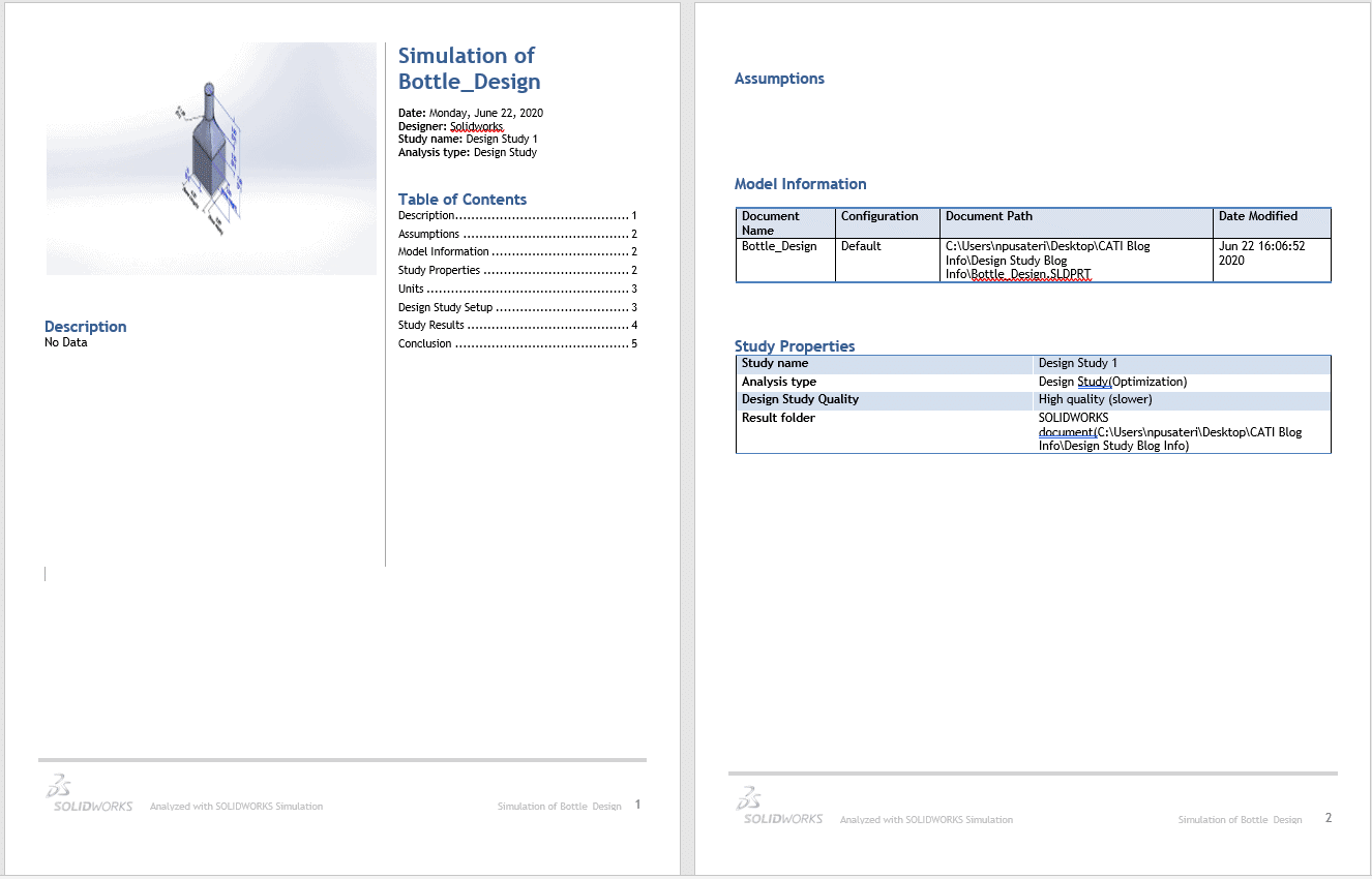 Design Study report example