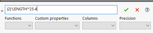 , Dual Dimensions in a SOLIDWORKS Weldment Cut List