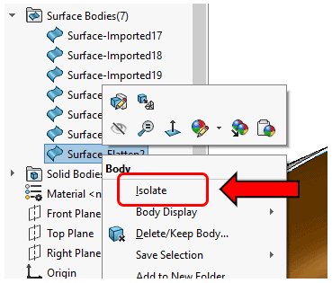 , SOLIDWORKS Premium: Surface Flatten