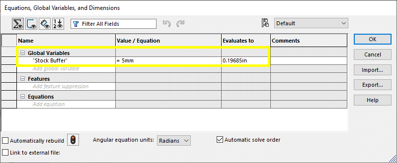 , SOLIDWORKS 2021 What’s New – Adding and Evaluating Equations