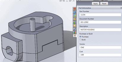 , SOLIDWORKS Property Tab Builder &#8211; Advanced