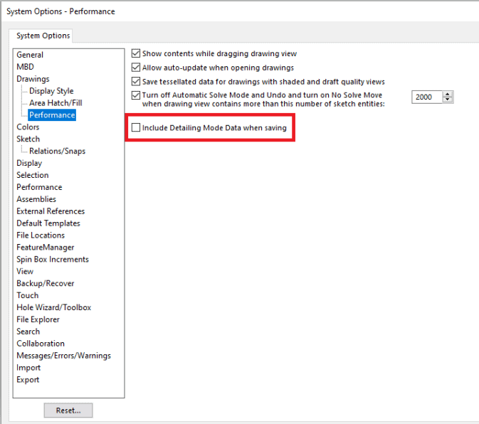 , SOLIDWORKS – Large Drawing File Size in SOLIDWORKS 2020/2021