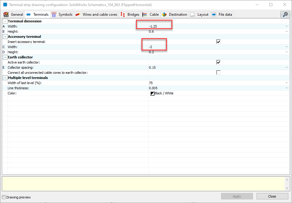 , SOLIDWORKS Electrical: How to Flip the Horizontal Terminal Strip Drawing