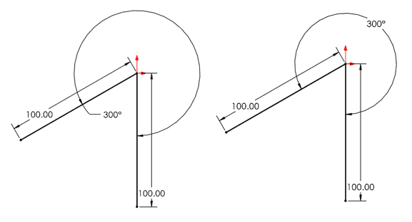 , Flipped Angle Dimension in SOLIDWORKS