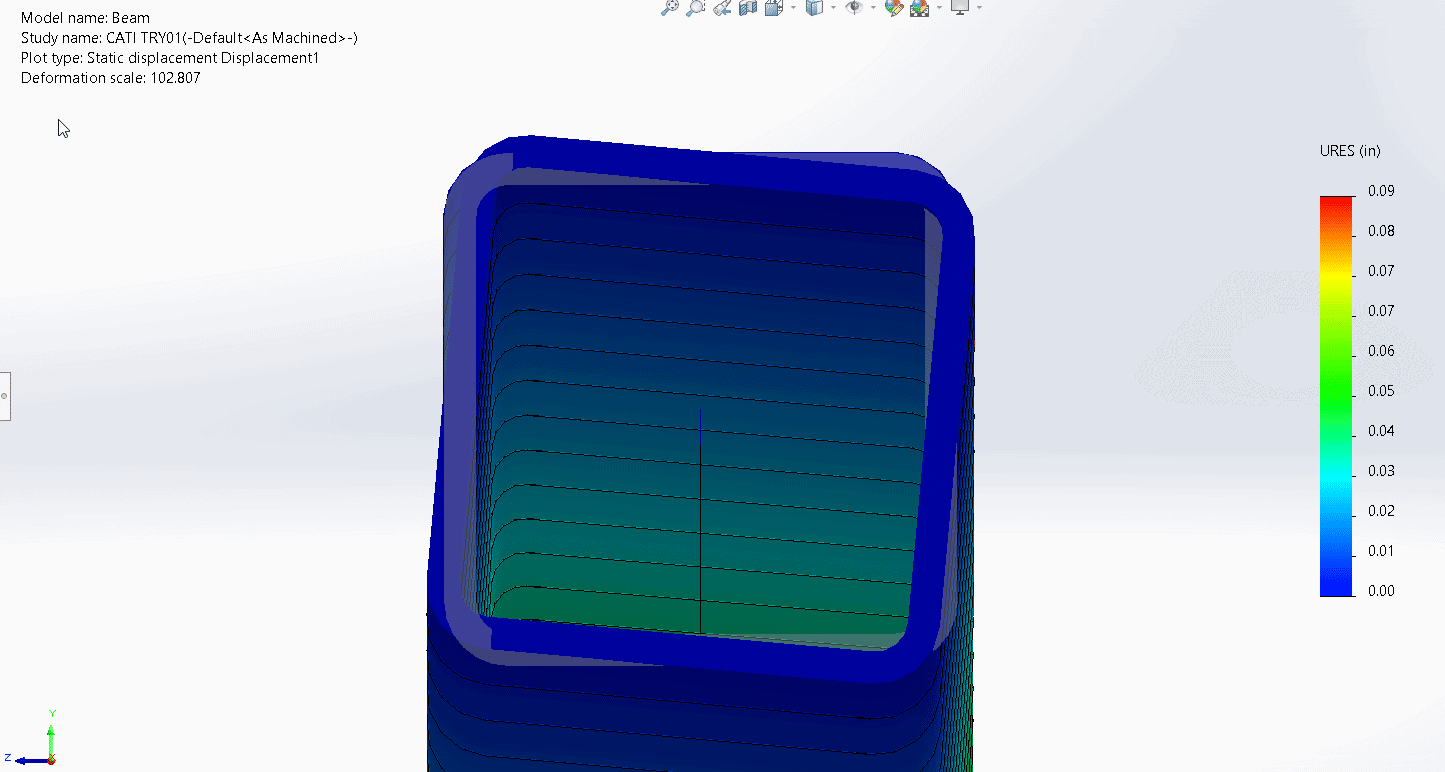 , Understanding beam diagrams in SOLIDWORKS Simulation