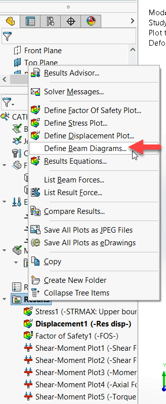 , Understanding beam diagrams in SOLIDWORKS Simulation